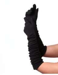 San Diego Hat Company Black Rouched Elbow Length Gloves