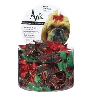  Aria Holiday Glam Dog Bows Canisters 48 Pcs