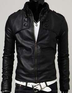 NEW Mens Slim Designed Sexy PU Leather Short Jacket 116  