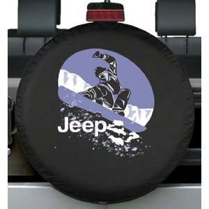 29 30 Premium Jeep Tire Cover   Snow Boarder Design   Fits Jeep 