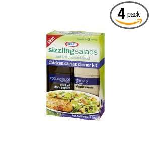 KRAFT Sizzling Salads Dinner Kit, Chicken Caesar, 12 Ounce (Pack of 4 