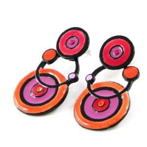  french touch loops Arlequin red orange. Jewelry
