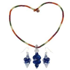  Indian Jewelry From India Crystal Pendant and Earrings Set 