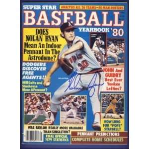Nolan Ryan Signed Baseball   Angels 1980 Yearbook   Autographed MLB 