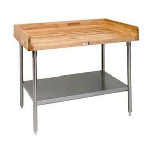   Top Table With Stainless Steel Legs And Shelf 120x30