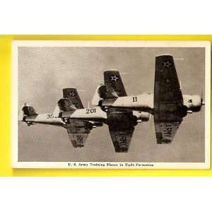  Postcard US Army Training Planes In Tight Formation 