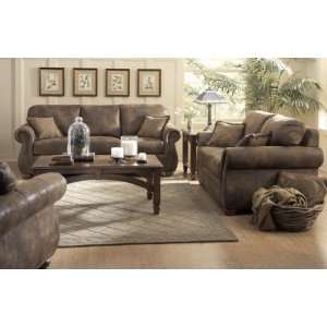 Bomber Jacket Microfiber Sofa & Love Seat Set