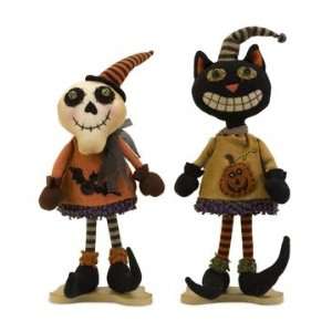 Spooky Halloween Standing Ghost and Cat Characters 16