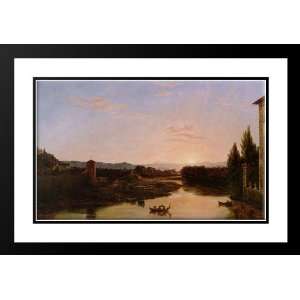   40x28 Framed and Double Matted Sunset of the Arno