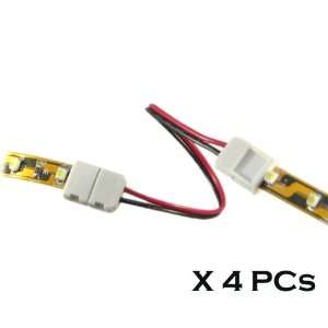  HitLights LED PCB Connector 2 Conductor, 4pcs, Strip to 
