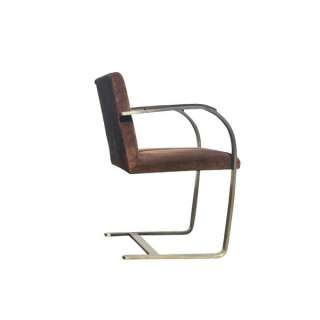 Knoll Mies Van Der Rohe Bronze Flat Bar Brno Chair  