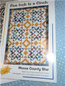 Pieced Quilt Patterns Sampler Border Moose Star Winter Spice  