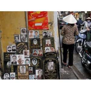  A Headstone Engravers Shop in Hanoi, Vietnam, Indochina 