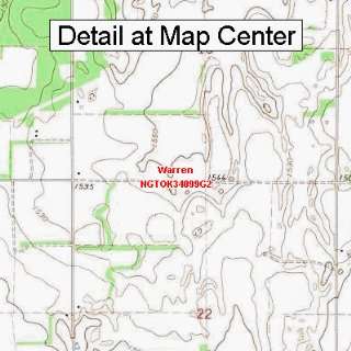  USGS Topographic Quadrangle Map   Warren, Oklahoma (Folded 