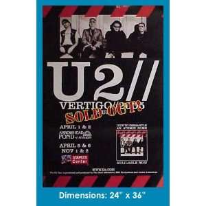  U2 vertigo 2005 Tour Arrowhead Pond 24x36 Poster 