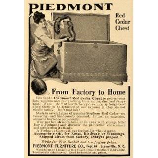 1907 Ad Fur Wrap Piedmont Red Cedar Chest Furniture   Original Print 