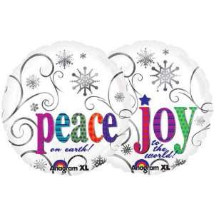    Peace on Earth Joy to the World 18 Mylar Balloon Toys & Games