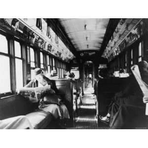 Interior of Train Car Used on the Elevated Railroads in New York City 