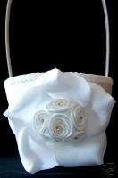 WHITE LILY OF THE VALLEY FLOWER GIRL BASKET, WEDDINGS  