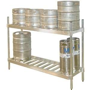  Aluminum Beer Keg Storage Rack   2 Shelf Unit 12 Keg 