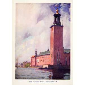  1952 Print Alfred Heaton Cooper Art Stockholm Sweden Town 
