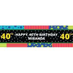   Birthday 40   Personalized Banner Standard 18 x 61 Toys & Games