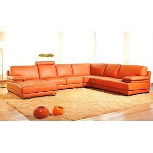 Contemporary Orange Sectional Sofa 