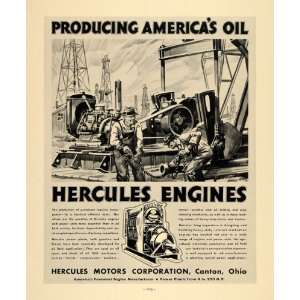 1936 Ad Hercules Motor Engine Manufacturer Illustration   Original 
