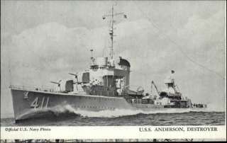 BATTLESHIP USS Anderson Destroyer Old Postcard  