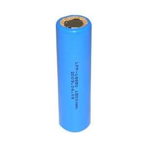 LiFePO4 18650 Rechargeable Cell 3.2V 1500 mAh, 4.5A Rate, 4.32Wh, UL 
