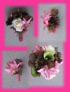 Hot Pink Mossy Oak Wedding Bouquets, Camo Bouquets  