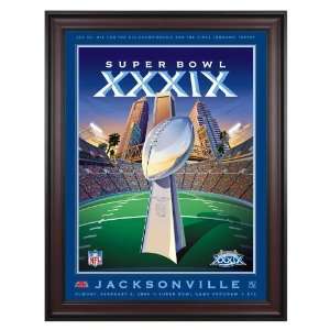Framed Canvas 36 x 48 Super Bowl XXXIX Program Print   2005, Patriots 