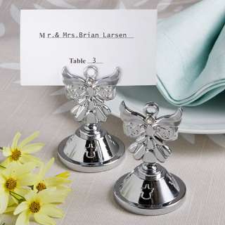 Shining Silver Angel Placecard Photo Holder Holiday Party Wedding 
