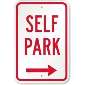  Self Park (with Right Arrow) Diamond Grade Sign, 18 x 12 