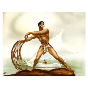  Hawaii Poster Net Fisherman & Outrigger 9 inch by 12 inch 