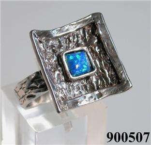   ring set opals Israeli designer jewel 925 silver rings anillos  