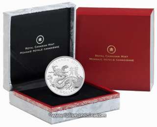 Canada 2012 Year of Dragon $15 Pure Silver Proof ROUND  