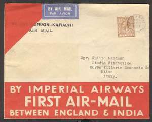 UK To Italy First Flight By Imperial Airways Cover 1929 L@@K  