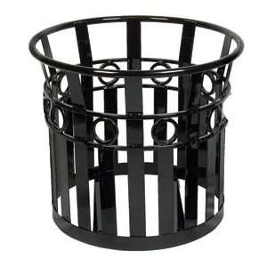  Large Round Outdoor Planter With Plastic Liner   Black 