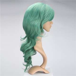 Fashion Anime Blue Green Long Curly Wig Cosplay Wig NEW  
