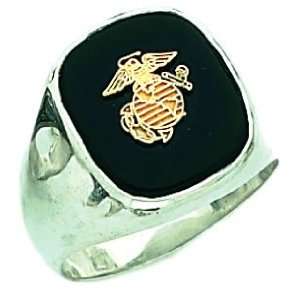   United States Marines Military Solid Back Ring (Size 12) Jewelry