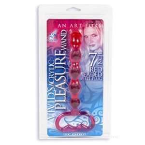   Vivids Acrylic Beaded 7 Ple Asure Wand Red