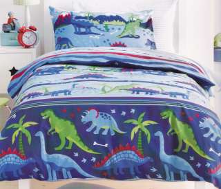Dino Blue Single Size Quilt Cover Set New  