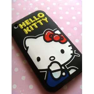  Hello Kitty Iphone 3 Black with Large Kitty Embossed Thick 