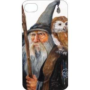 White Hard Plastic Case Custom Designed Wizard & Owl iPhone Case for 