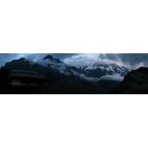 Panoramic Wall Decals   Gimmelwald Mountain_Hostel Switzerl, (4 foot 