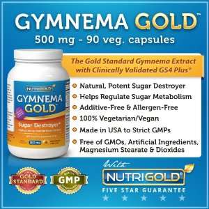 Gymnema GOLD, 500mg, 90 veggie capsules (Gurmar Sugar Destroyer) (#1 