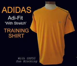 Mens ADIDAS AdiFit UPF50 Stretch TRAINING Tennis Running SHIRT 2XL 