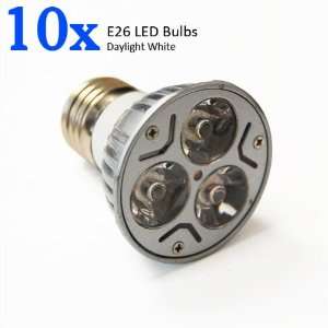 eTopLighting, Pack of 10, E26 Brightest LED Bulb 3 Watts 120V Daylight 
