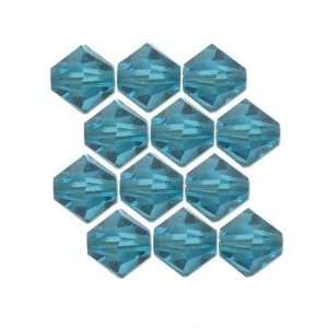   12 Blue Zircon Bicone Swarovski Crystal Beads 5301 3mm